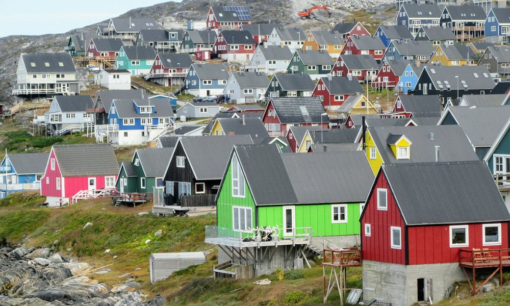 Casitas en Nuuk, capital de Groenlandia