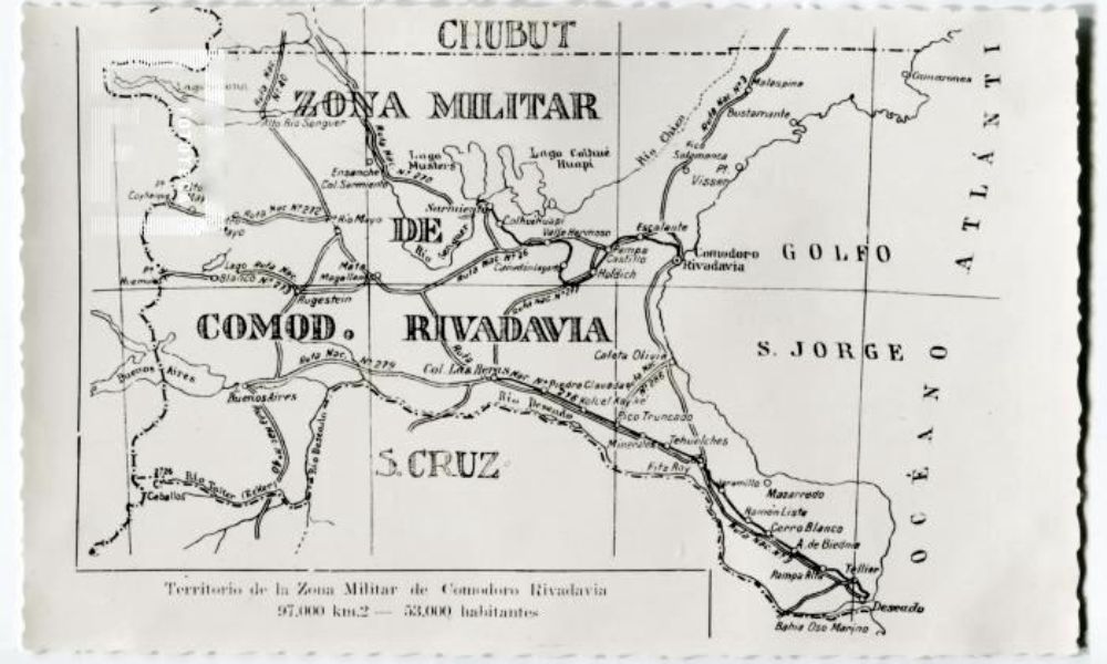 Mapa de la Gobernación Militar de Comodoro Rivadavia - Patagonia