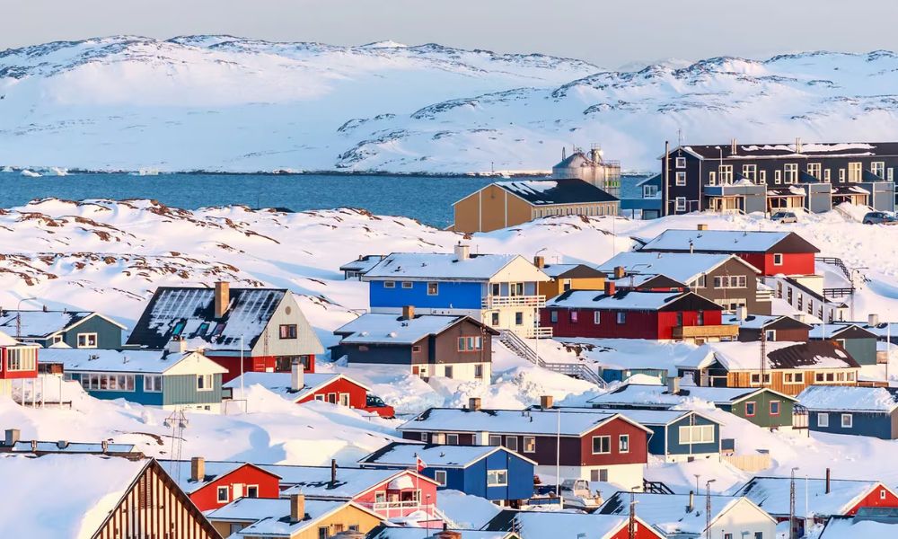 Nuuk, capital de Groenlandia en invierno