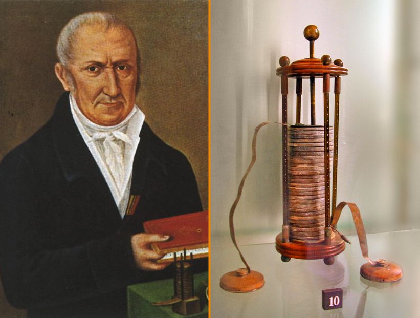 Primera pila eléctrica - Alessandro Volta