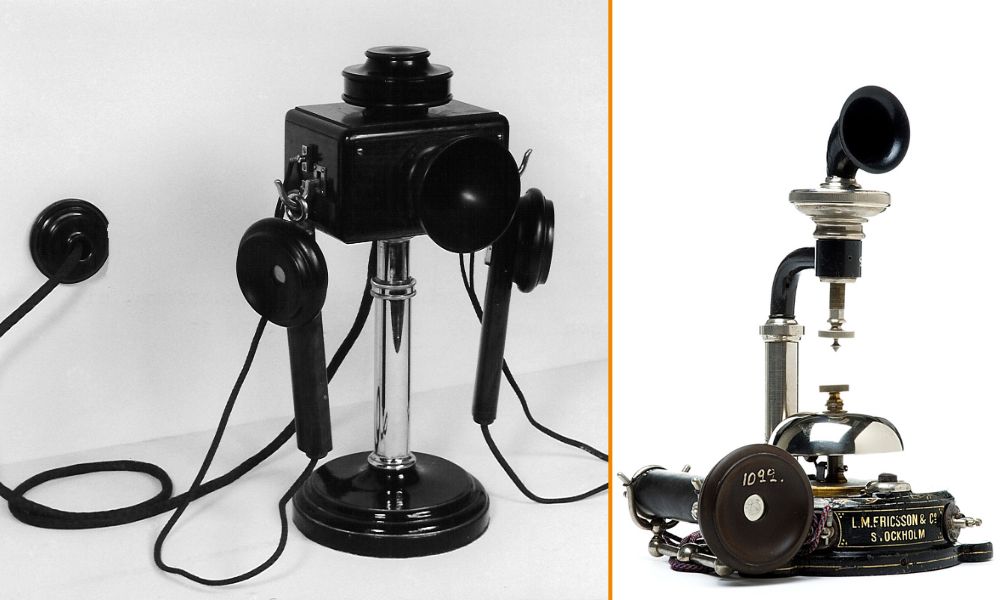 Primeros prototipos de teléfono, de la década de 1880.