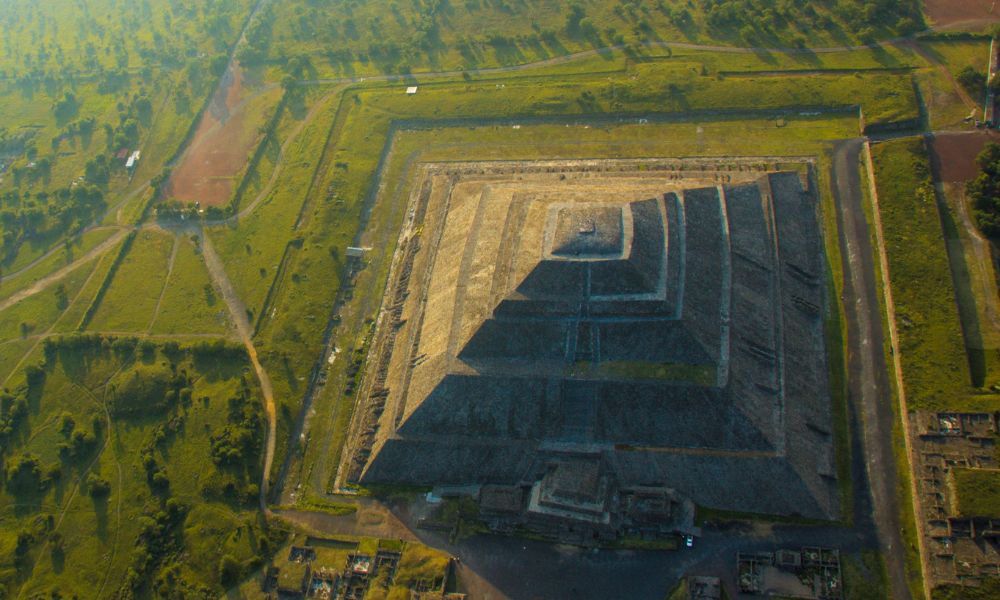 Vista aérea de Teotihuacán, en México