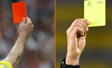 Fútbol: tarjeta amarilla y tarjeta roja