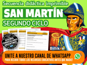 17 de agosto: descargá la secuencia didáctica imprimible sobre José de San Martín para tus alumnos de Segundo Ciclo