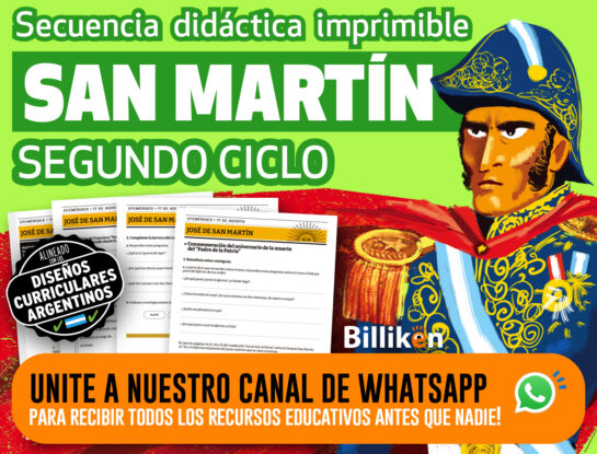 17 de agosto: descargá la secuencia didáctica imprimible sobre José de San Martín para tus alumnos de Segundo Ciclo