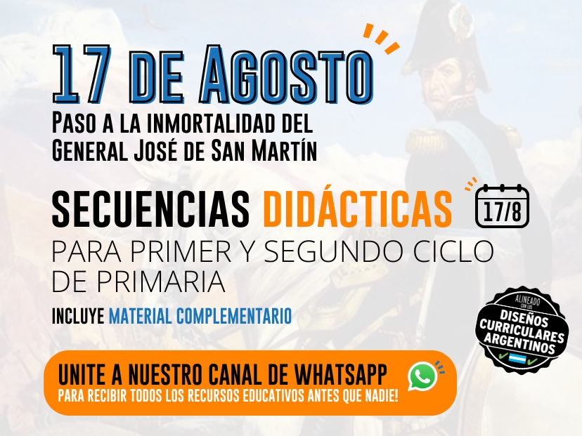 17 de agosto actividades primer y segundo ciclo portada