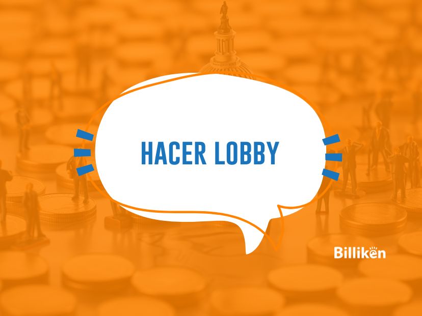 hacer lobby expresión dentro de un globo de dialogo y fondo naranja