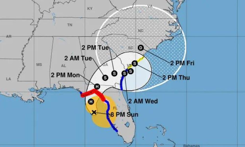 Recorrido del huracán Debby en Estados Unidos. 