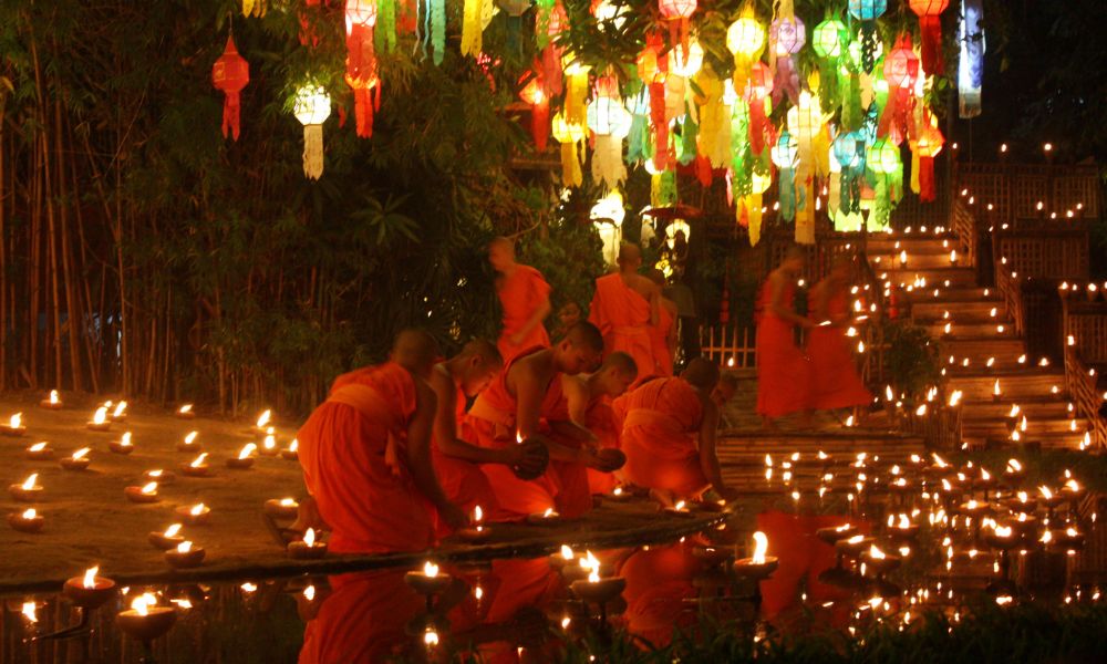 Loy Krathong en Tailandia. 