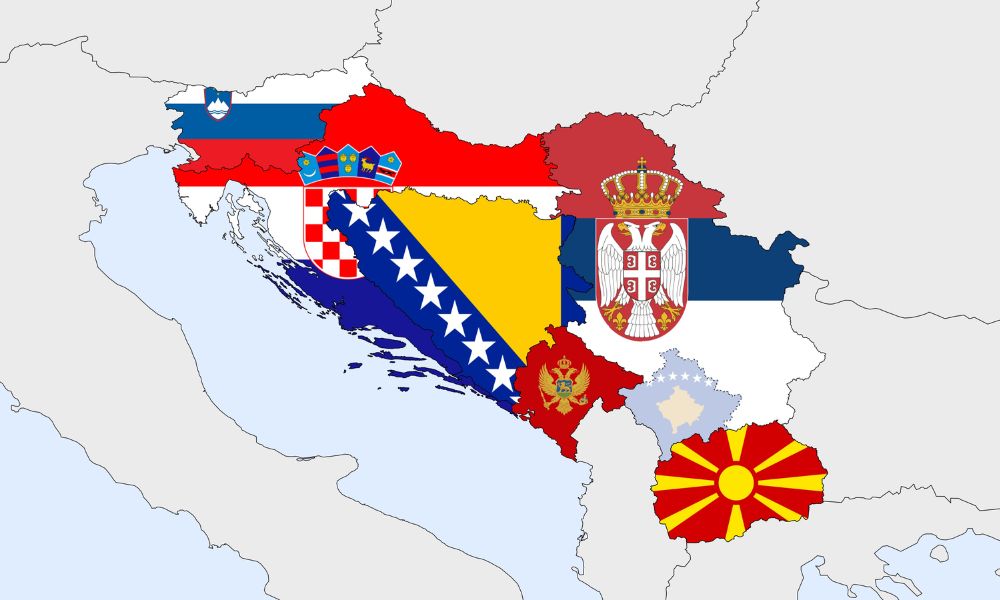 mapa de los países que conformaban República Federativa Socialista de Yugoslavia