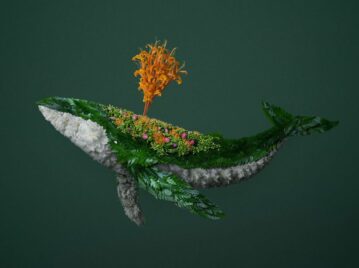 Raku Inoue, el artista que crea figuras animales a partir de flores, hojas y ramas