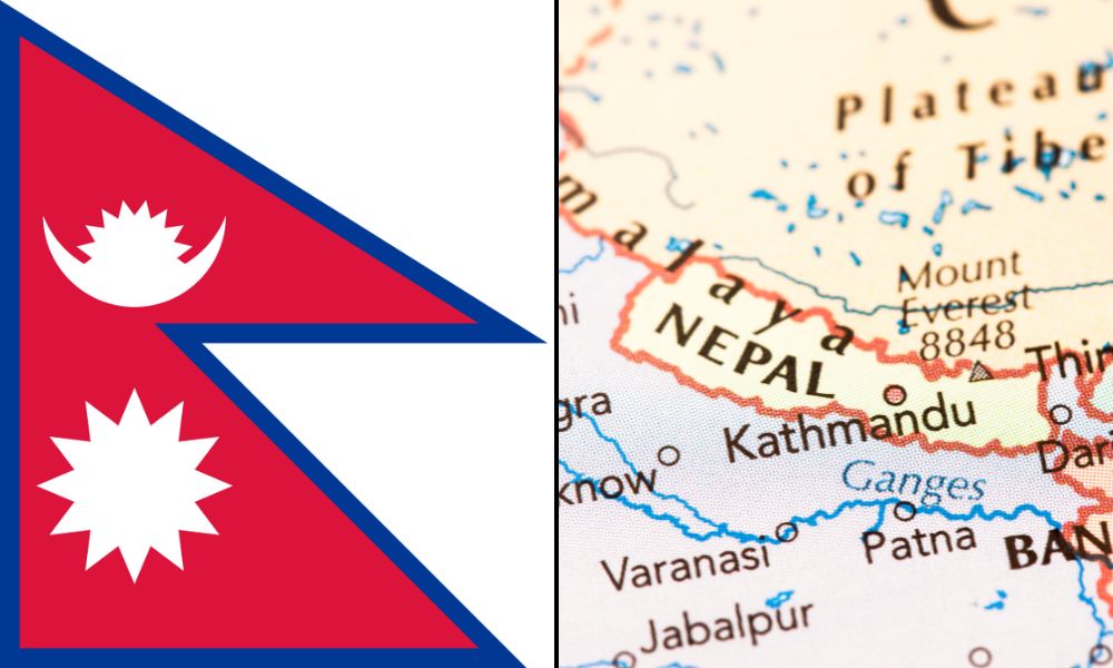 Bandera de Nepal, la única del mundo que tiene cinco lados