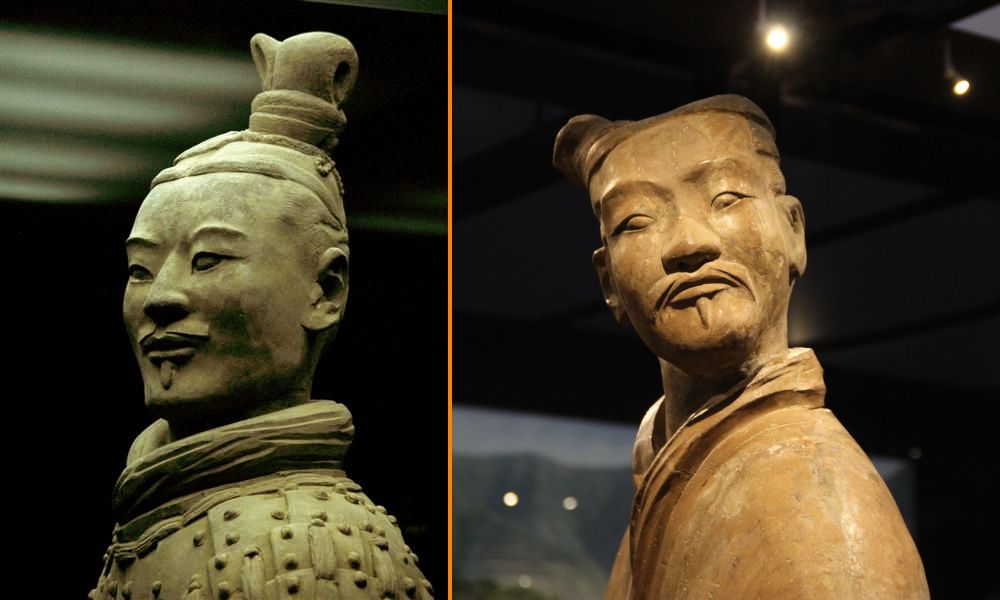 Dos guerreros en exposición en el museo de China