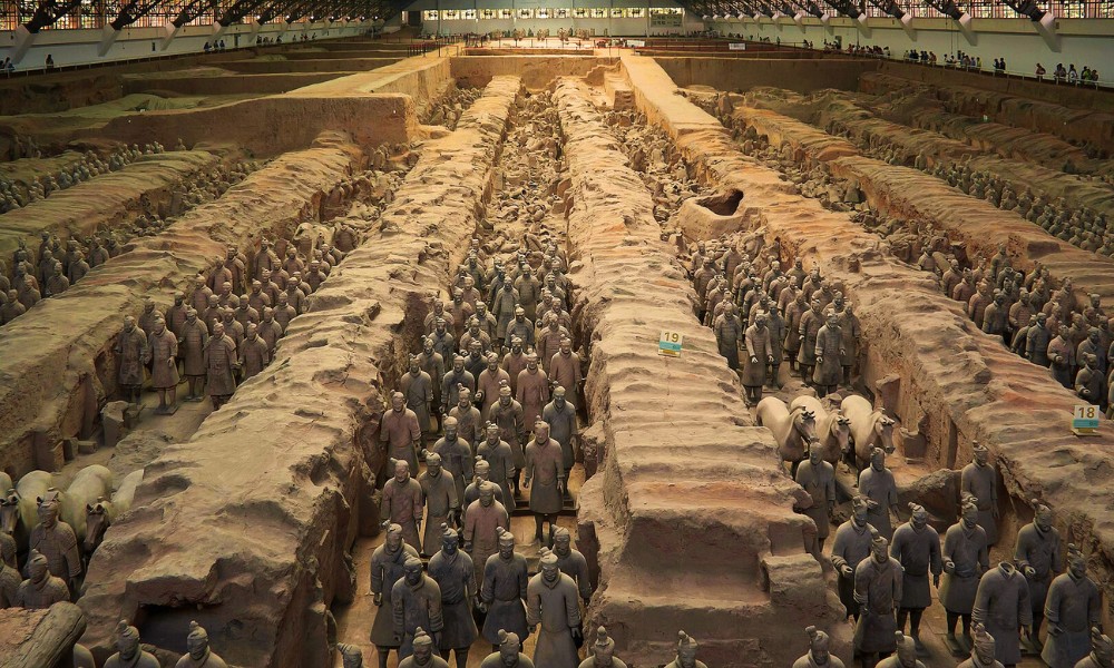 Guerreros de terracota, en el Museo del Mausoleo del Emperador Qin