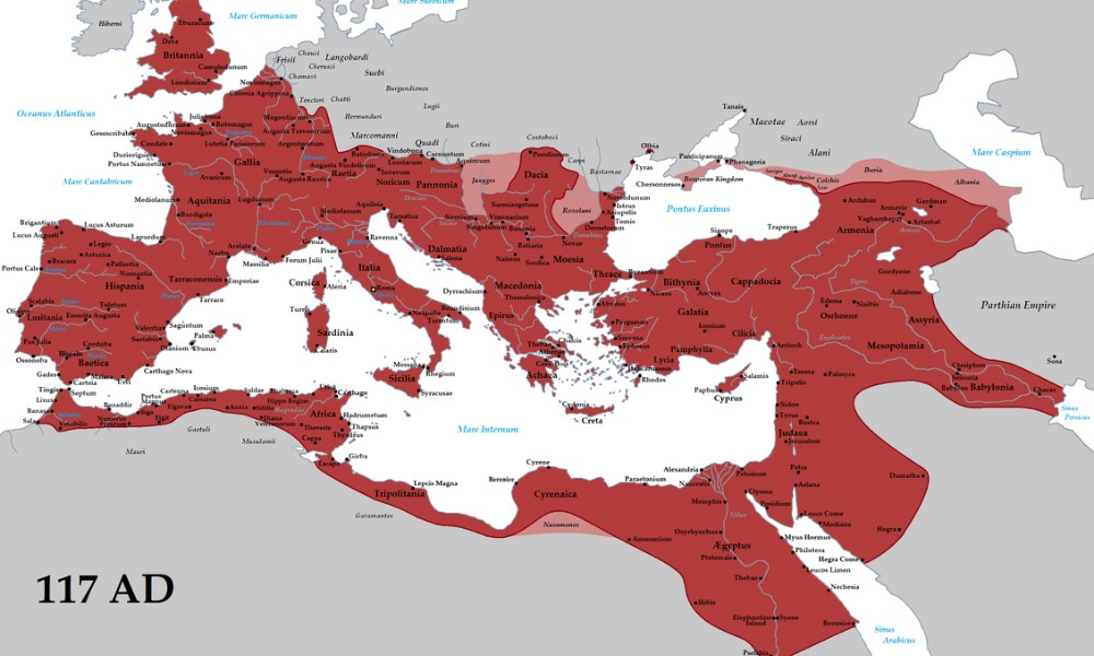 Mapa de la expansión del Imperio romano