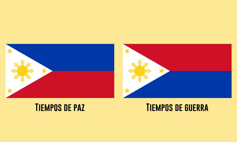 Banderas de Filipinas en tiempos de paz y de guerra