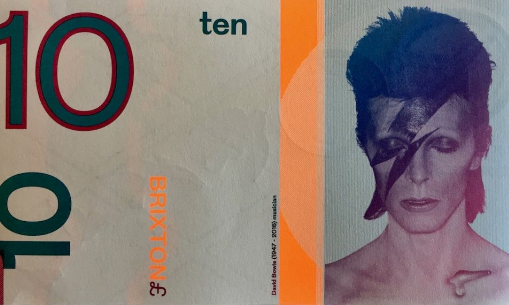 brixton pound de 10 con david bowie impreso