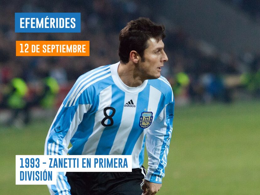 12 de septiembre - Javier Zanetti debuta en la Primera División de Argentina