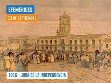 13 de septiembre de 1816, jura de la independencia en Plaza Victoria (actual Plaza de Mayo)