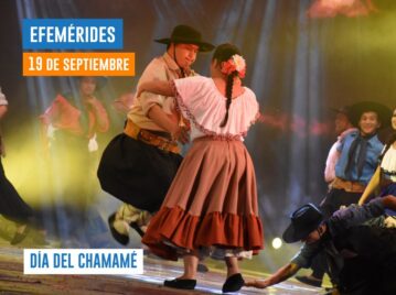 18 de septiembre día del chamamé persona con sindrome de down bailando en pareja en un escenario