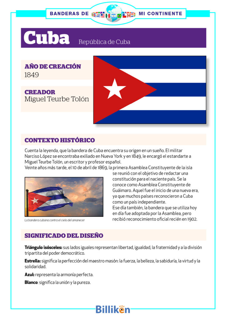 bandera de Cuba infografia historia origen significado