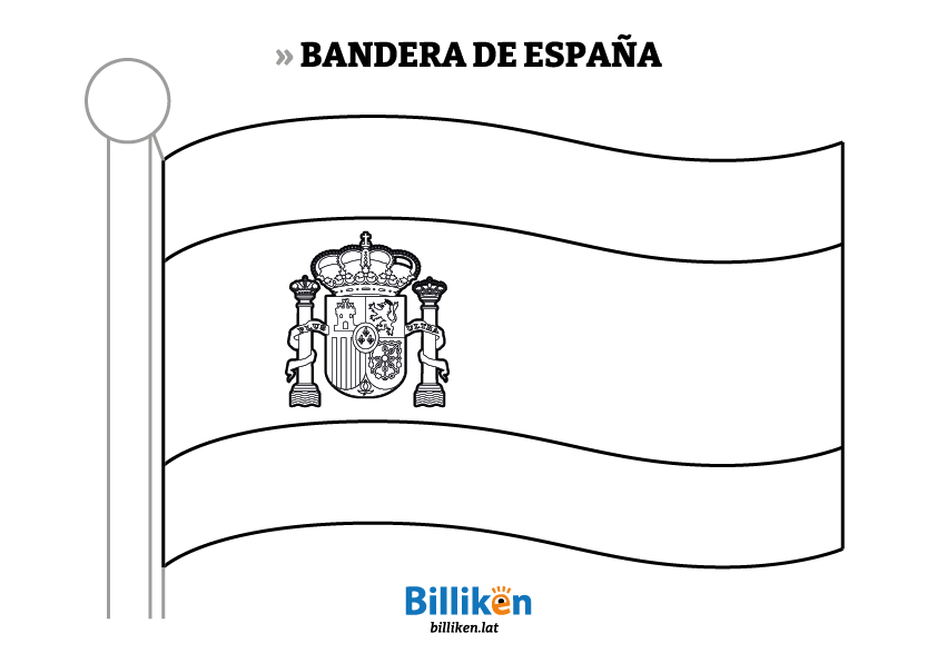 Bandera de España para colorear e imprimir