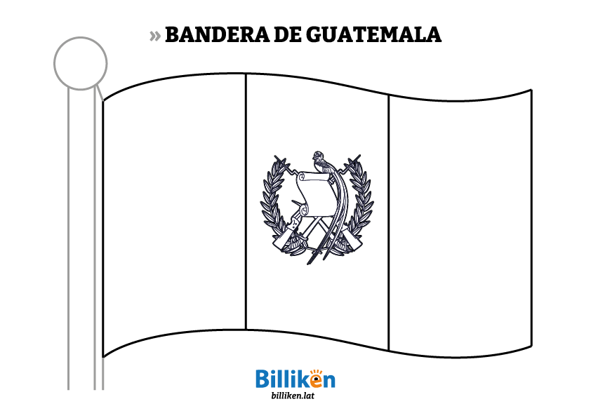 Bandera de Guatemala para colorear e imprimir