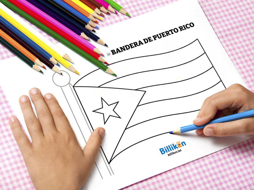 Bandera de Puerto Rico para colorear