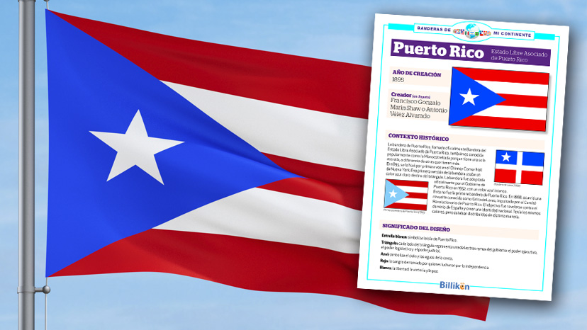 bandera de Puerto Rico infografia historia origen significado