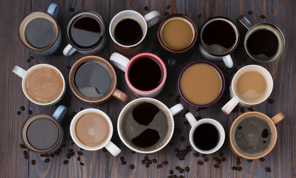 Tazas con distintas preparaciones de café