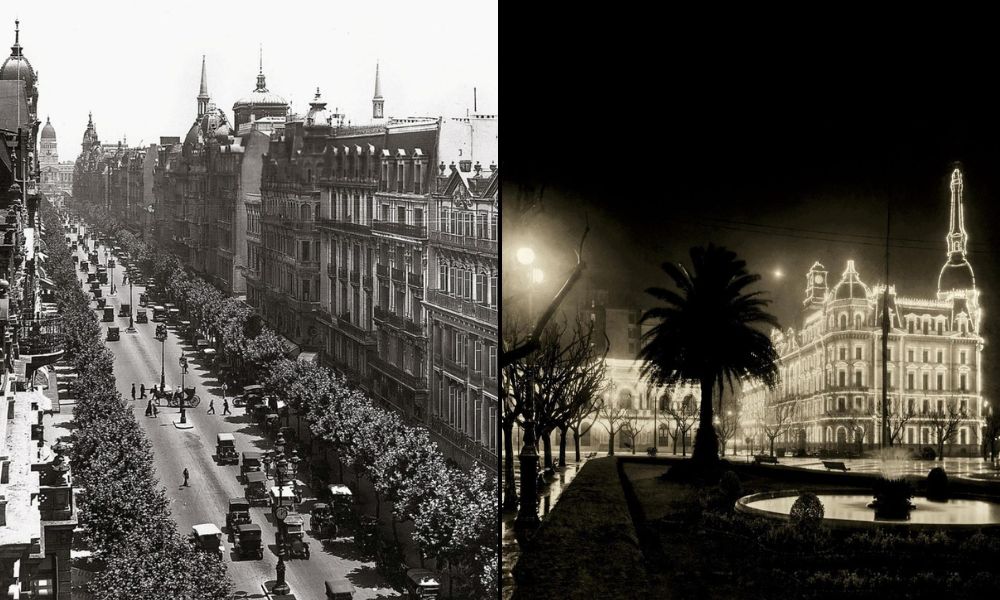 Avenida de Mayo y Plaza de Mayo en fotos históricas.