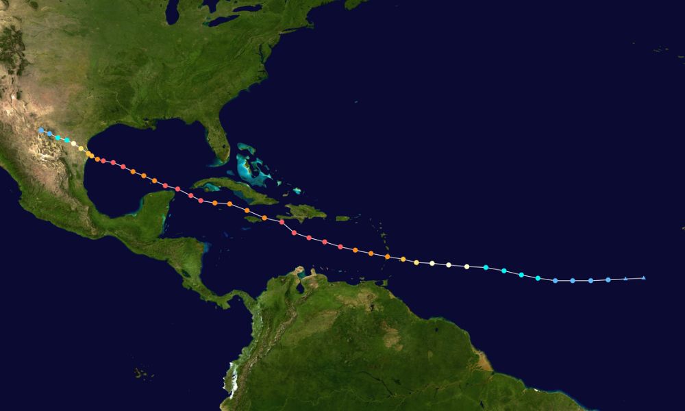 Recorrido del Huracán Allen, el más poderoso del Altántico. 