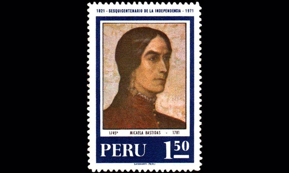 estampilla peruana con heroína