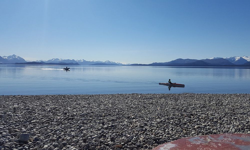 Una playa de Argentina en San Carlos de Bariloche, Río Negro.