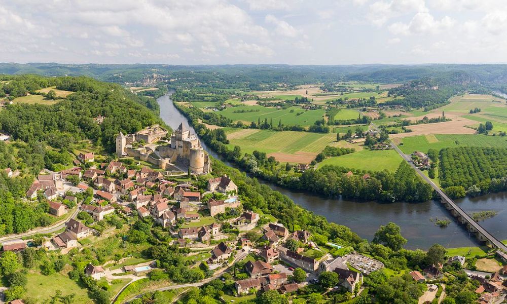 Vista aérea de Castelnaud-la-Chapelle, el "pueblo más bonito" de Francia