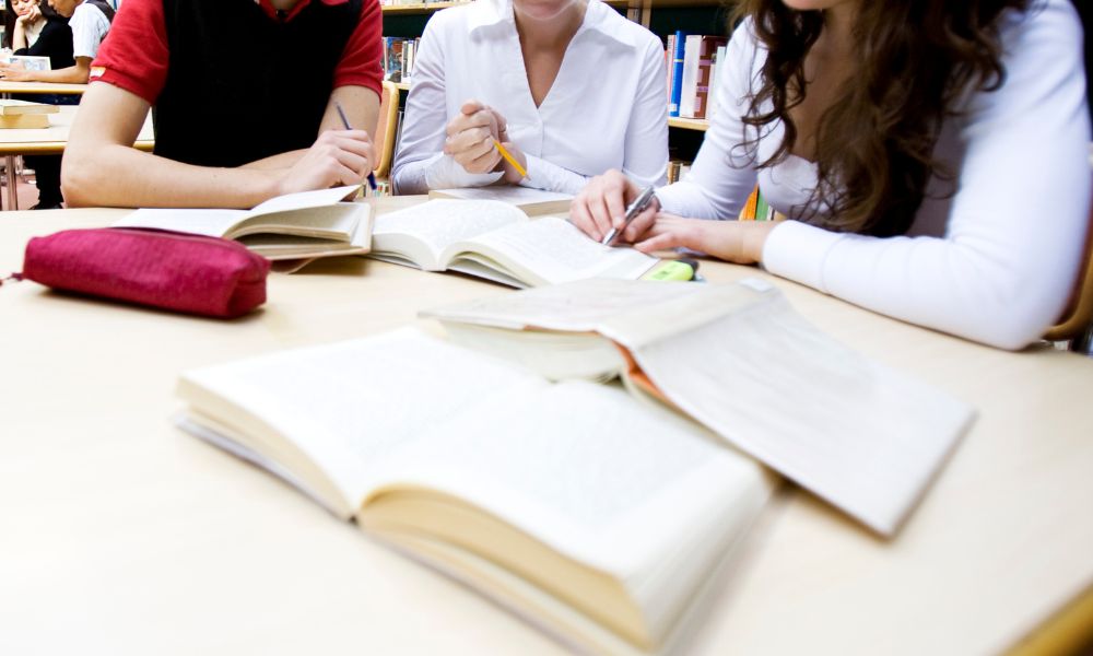 estudiantes repasando aprendiendo las palabras homógrafas