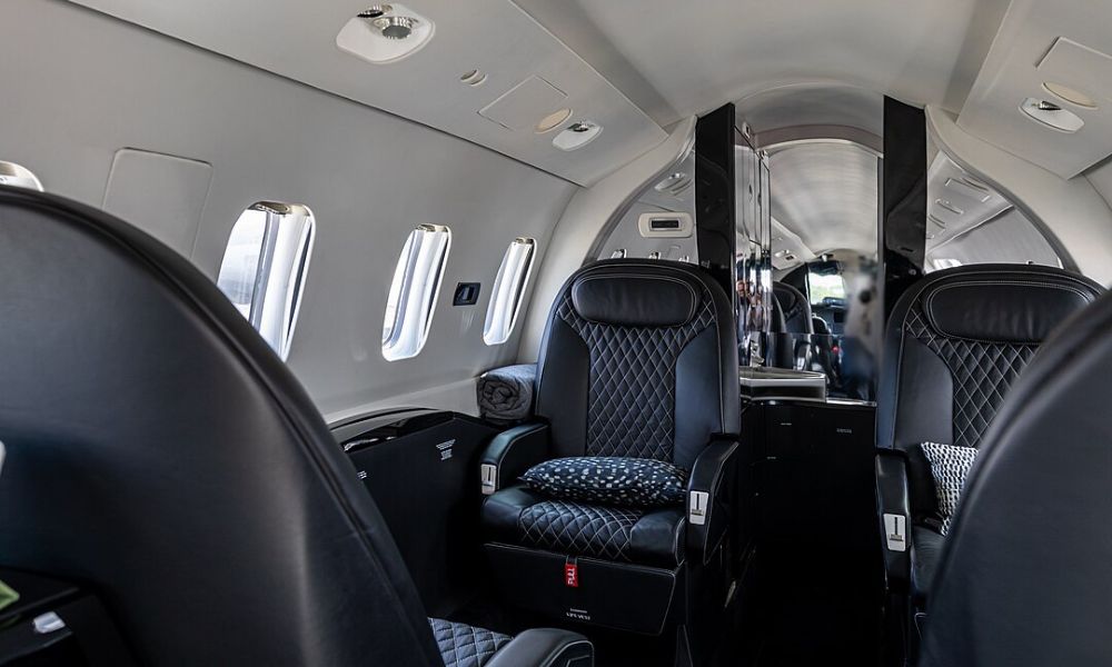 Interior del avión a hélice más rápido de la historia. 