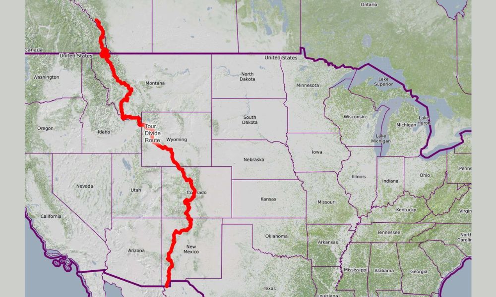 mapa de la bicisenda great divide