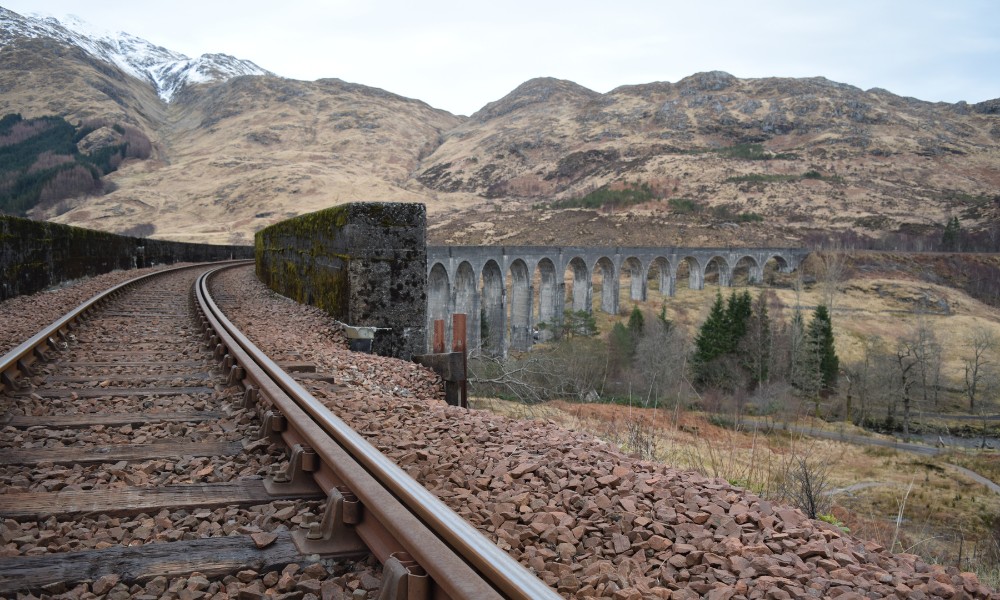 Vías del Viaducto Glenfinnan, en Escocia