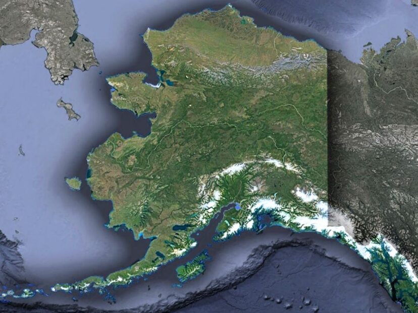 alaska vista aérea satelital