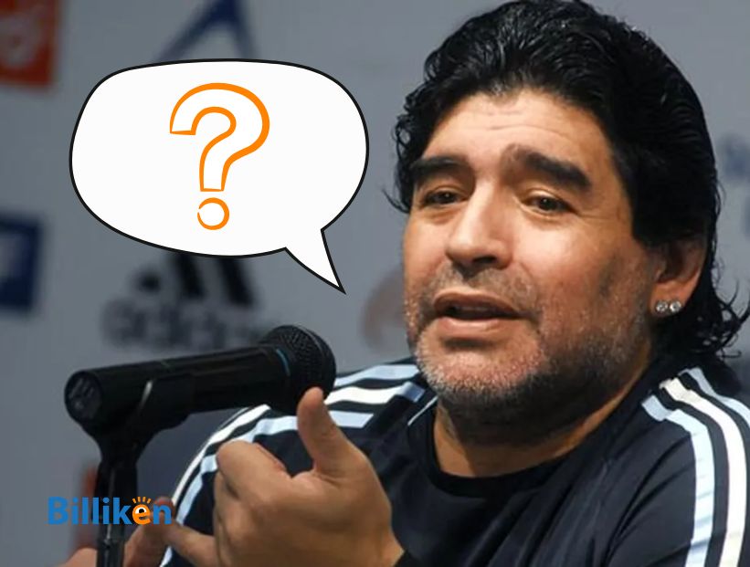 test frases de famosos argentinos. diego maradona en frente de un micrófono