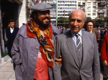 Juan Manuel Fangio y Luciano Pavarotti en Buenos Aires