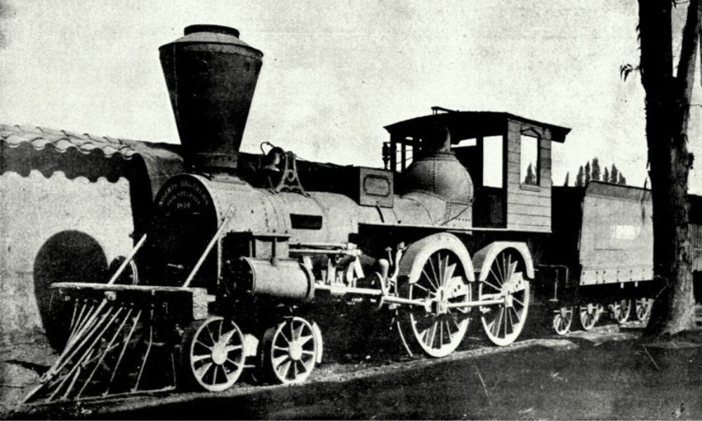 Aspecto antiguo de la locomotora Copiapó.