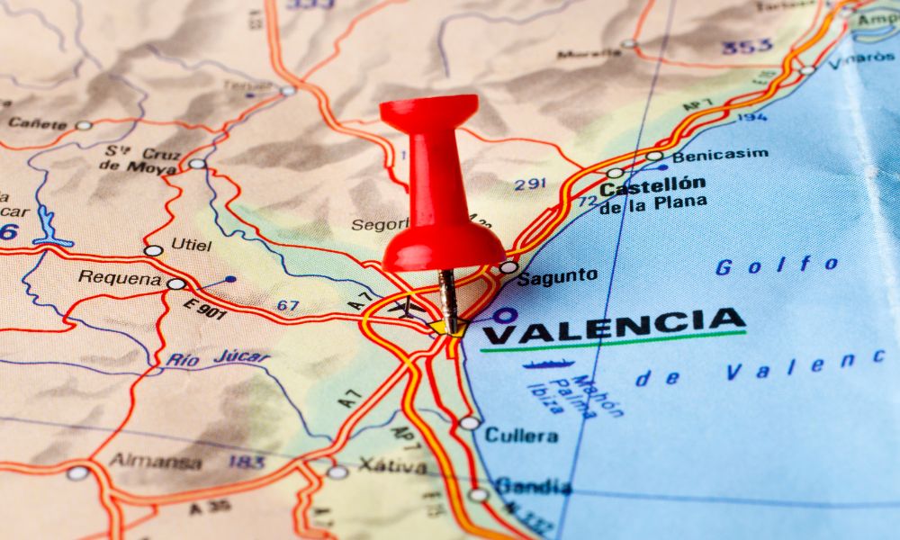 valencia en mapa