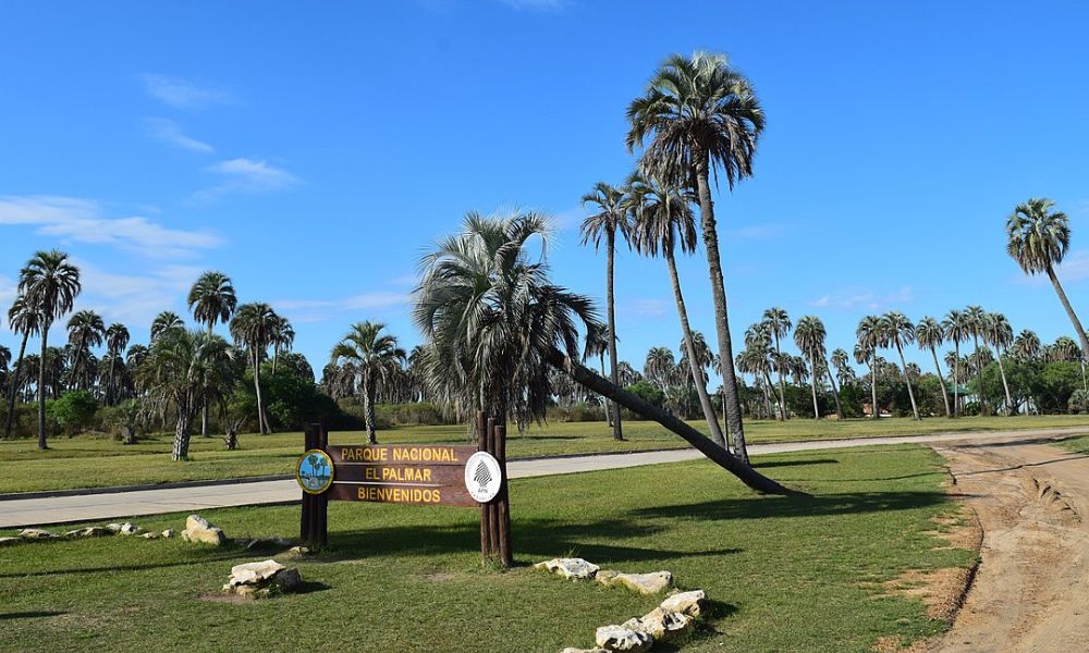 Entrada al parque nacional El Palmar, que tiene su propia reserva natural estricta.