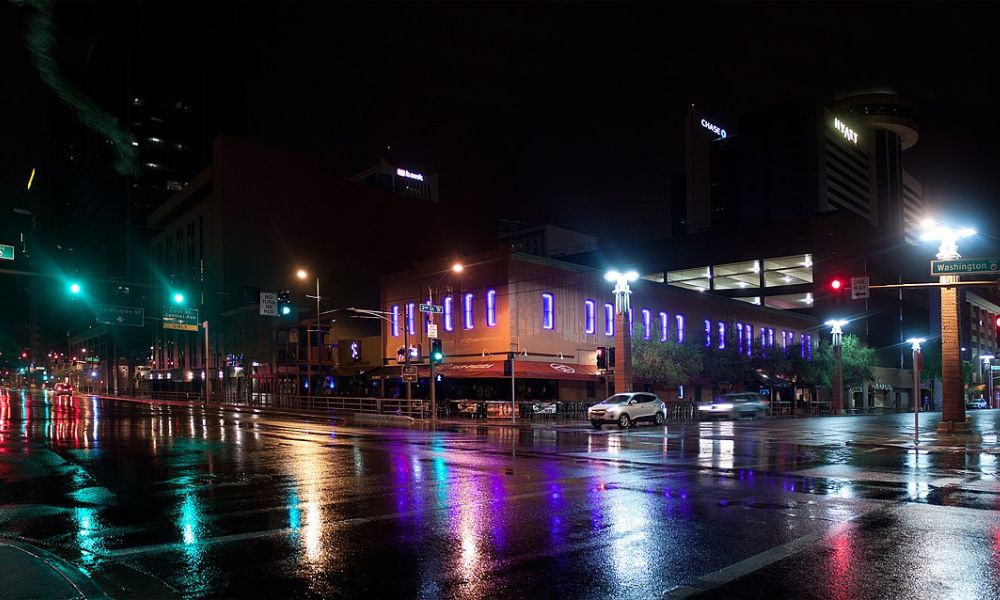 La ciudad más calurosa de Estados Unidos, de noche.