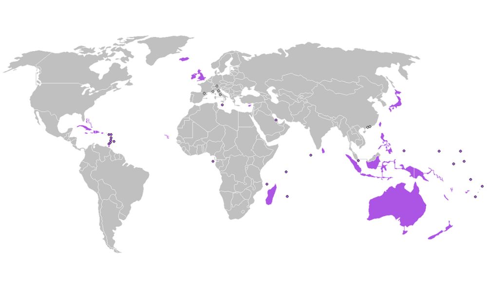 Mapa de países insulares