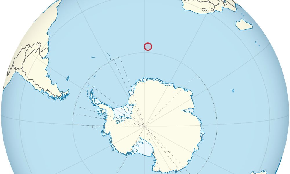 Ubicación de la isla deshabitada más remota del mundo.