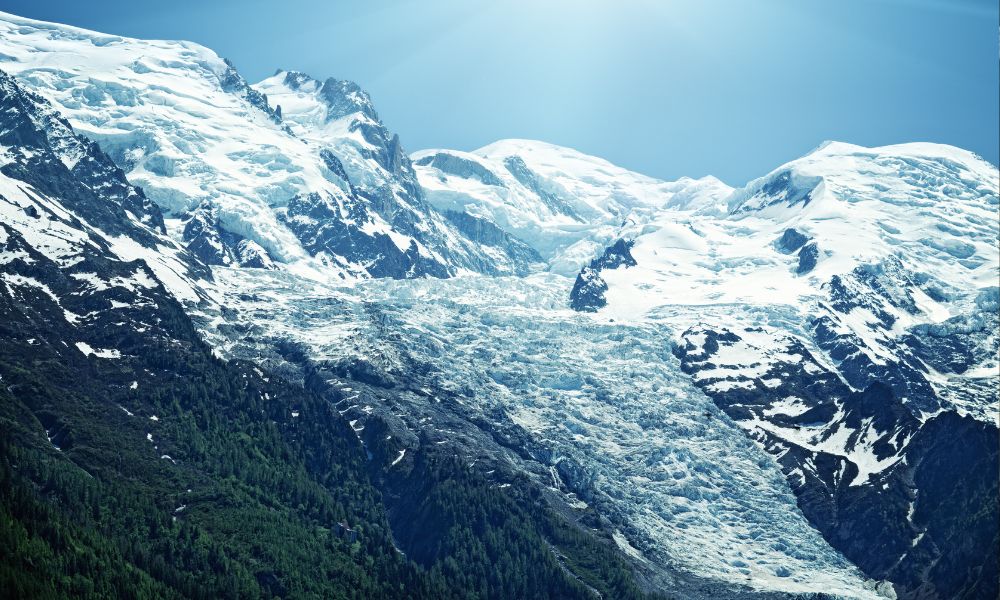 Cascada de hielo del Glaciar de Bossons