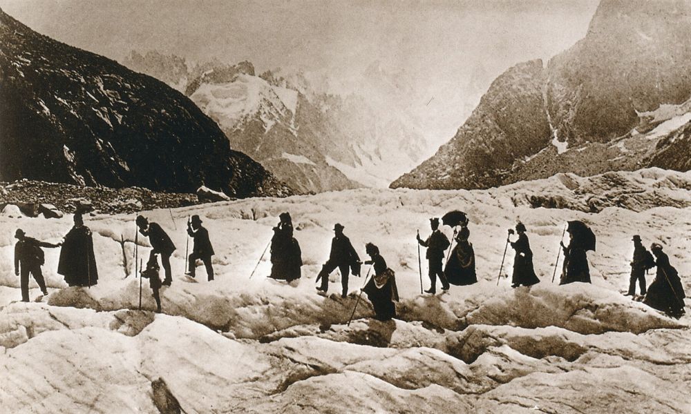 Visitantes en el Mer de Glace